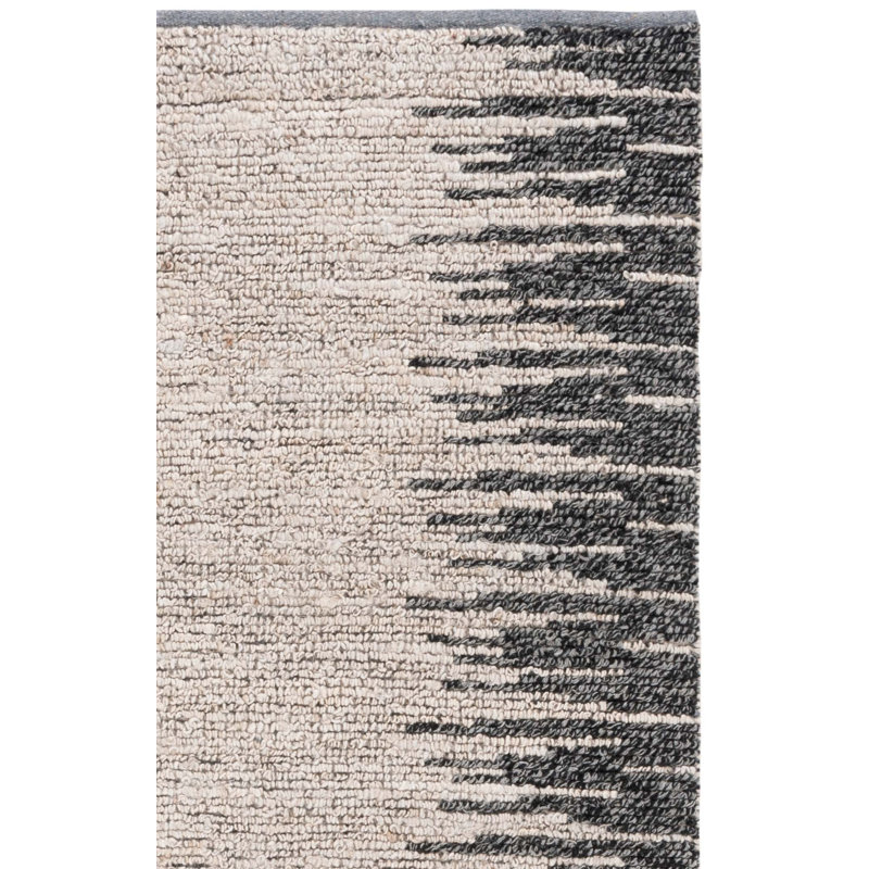Tapis abstrait en jute / laine tissé à la main Shantela, Rectangle 3 pi x 5 pi