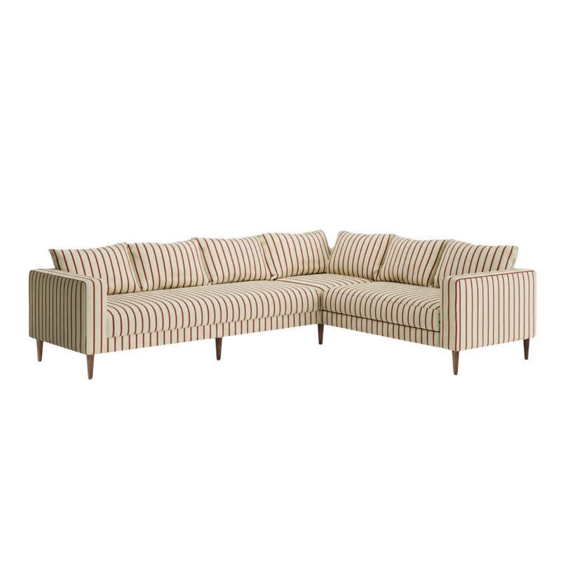 Canapé modulaire 6 places Essential, Brick Striped Hemp Blend, Dark Brown
