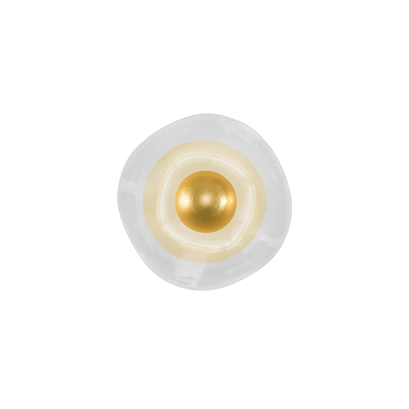 Embark 1 - Light LED Flush Mounted Sconce, Clear, Standard Gold Leaf