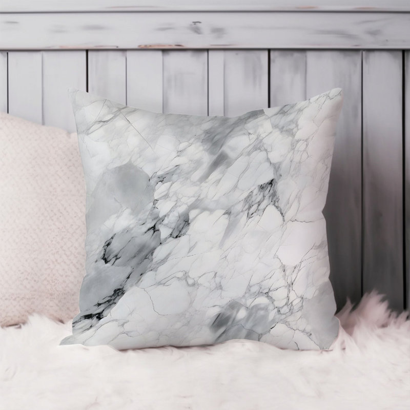 Abstract Gray Geode Crystals Marble IV Transitional, 18"H x 18"W