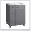 Meuble-lavabo de 24 pouces avec lavabo en céramique, porte à fermeture en douceur et deux tiroirs pour les petits espaces