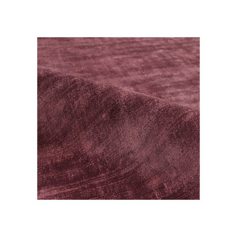 Hand-Loomed Lux Silk Dark Mauve Area Rug, Rectangle 6' x 9' 