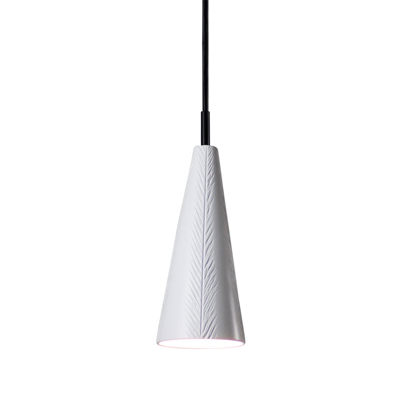 Luminaire suspendu 1 lumière à del simple Shorewood, Blanc satiné