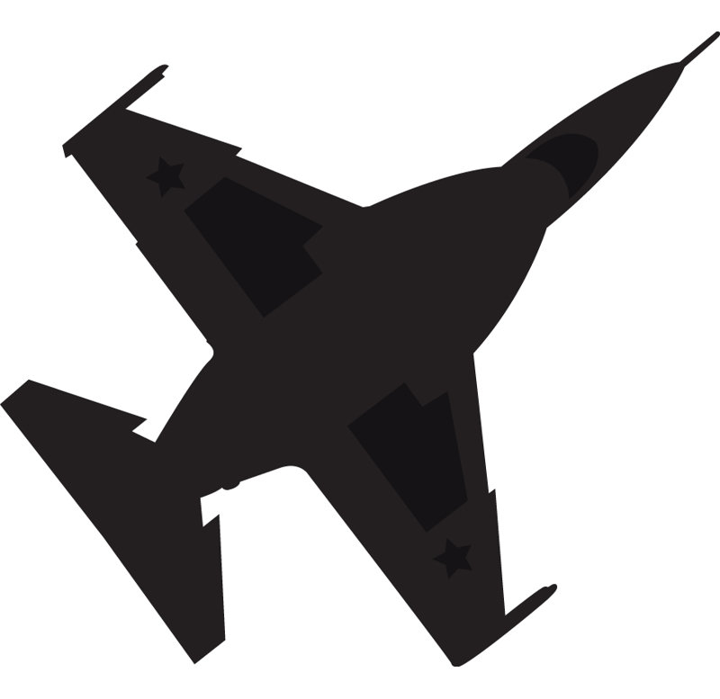 Adhésif décoratif silhouette Haynes Silhouette Jet (F16 Falcon), H 48 po x l 39 po