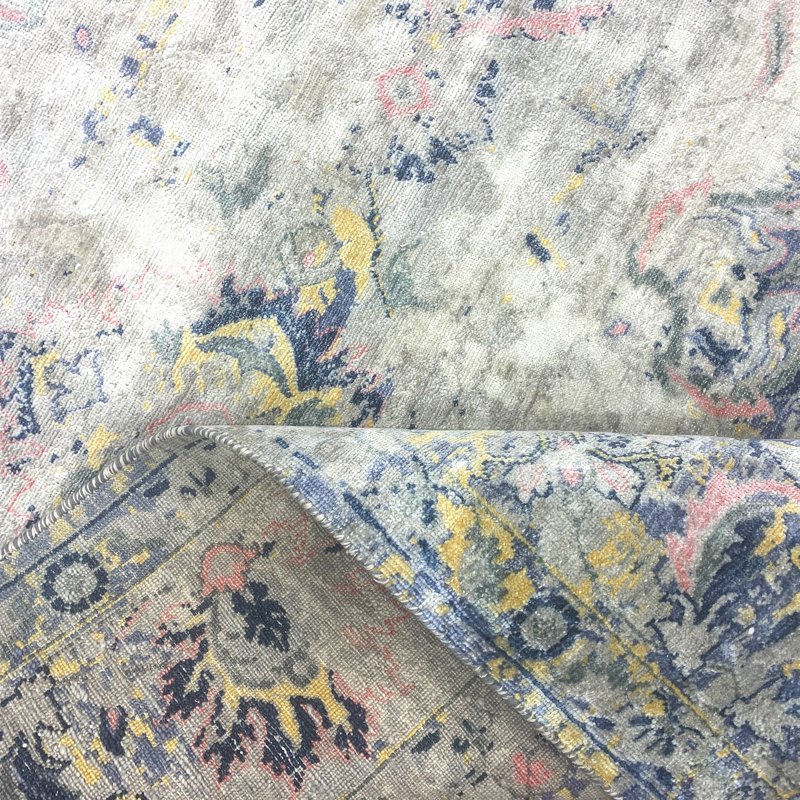 Handmade Silk and Wool Abstract Area Rug, Rectangle 9' x 12'