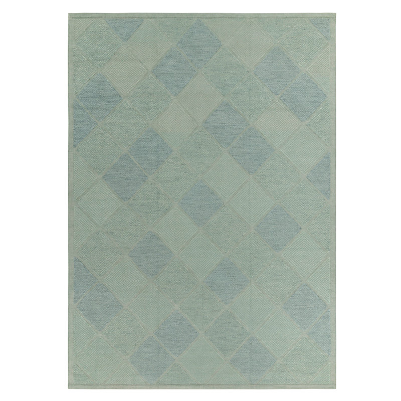 Scandinavian Wool Geometric Area Rug, Rectangle 9' x 12'