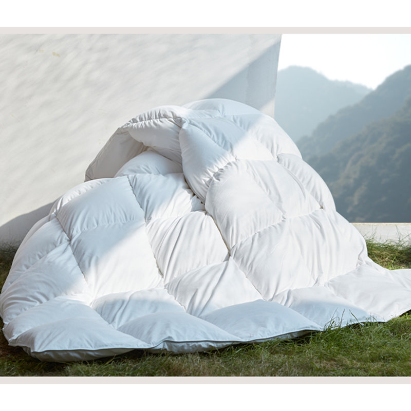 All Season Down Feather Comforter 100% Organic Cotton Fabric Duvet Insert, California King Down Comforter