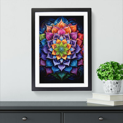 Mandala Symbolism No.2 - Single Picture Frame Print on Wood
