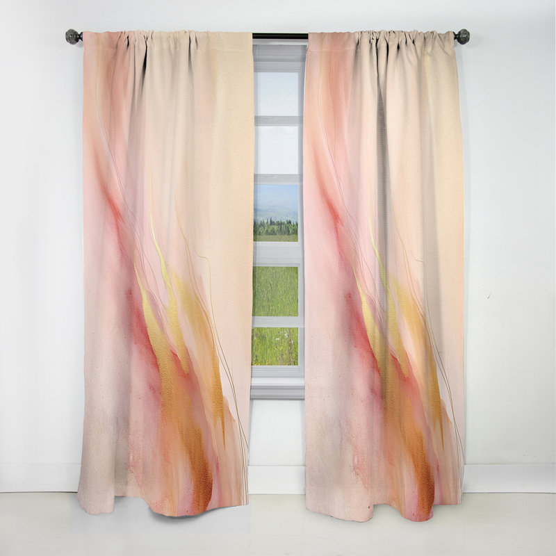 Rose et or Enchanted Spills V - rideau abstrait - rideau occultant - 1 panneaux, L 52 po x L 120 po
