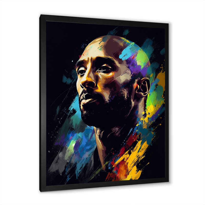 «Kobe Memory I - Sports», reproduction sur toile, Cadre photo noir, H 20 po x l 12 po x P 1 po