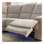 Ensemble de mobilier de salon inclinable manuel moderne avec ports USB, rangement caché, bande lumineuse à DEL et 2 porte-gobelets, crème