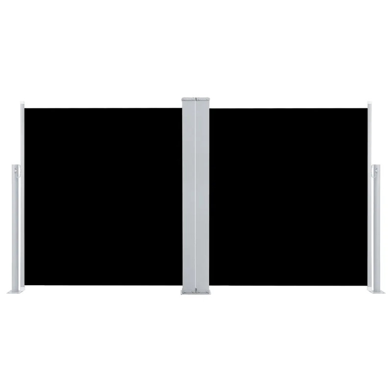 Dakota Fields 1000cm W x 0.285cm D Fabric Cover Motorised Retractable Side Awning, Black, 100cm H x 1000cm W