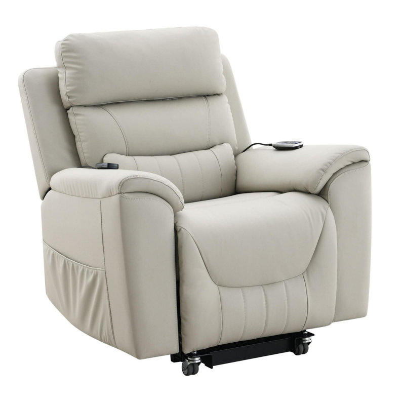 Fauteuil chauffant et chauffant en cuir synthétique gris clair