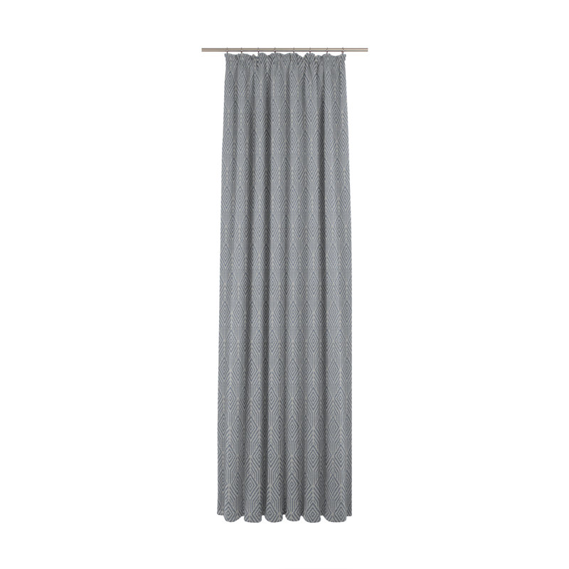 Caleigh Easy Diamond Slot Top Opaque Curtain, 145 W x 225 D cm, Dark Blue/Light Blue