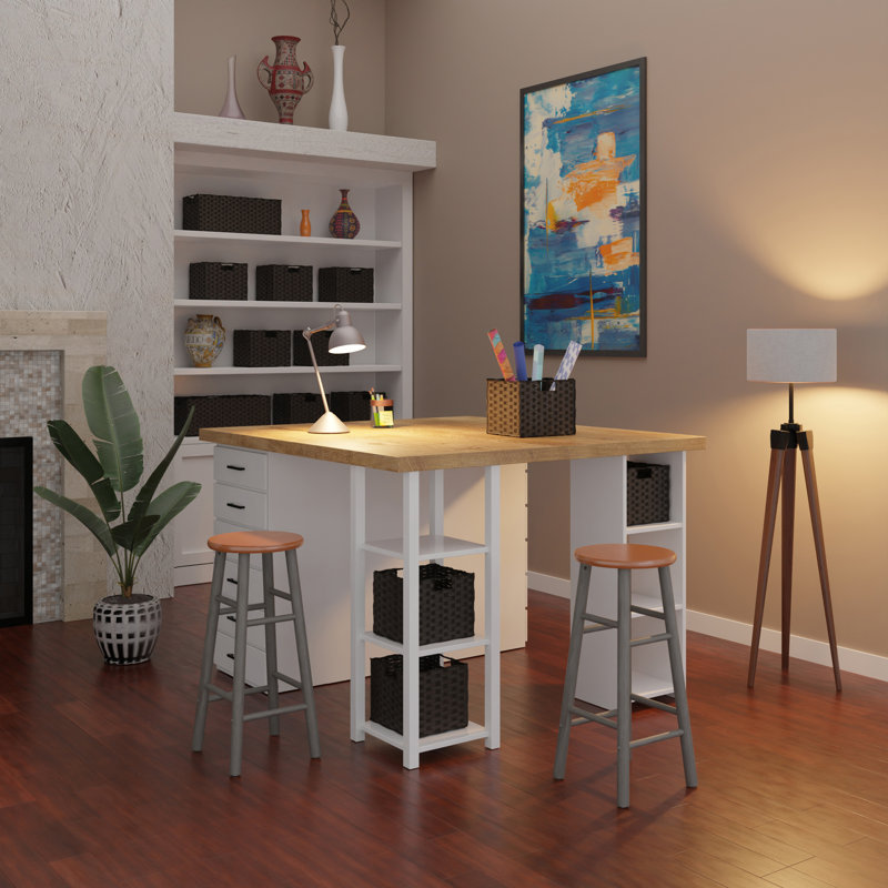 Cherlin 2-Piece Counter Stools, Bar Stool (29” Seat Height), Oyster Gray/Brown