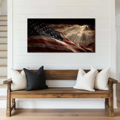 Patriotic Wall Art, American Flag Wall Art for Living Room, American Flag Wall Decor Poster Picture Military Wall Art, Patriotic Military Wall Decor Memorial Day Wall Art