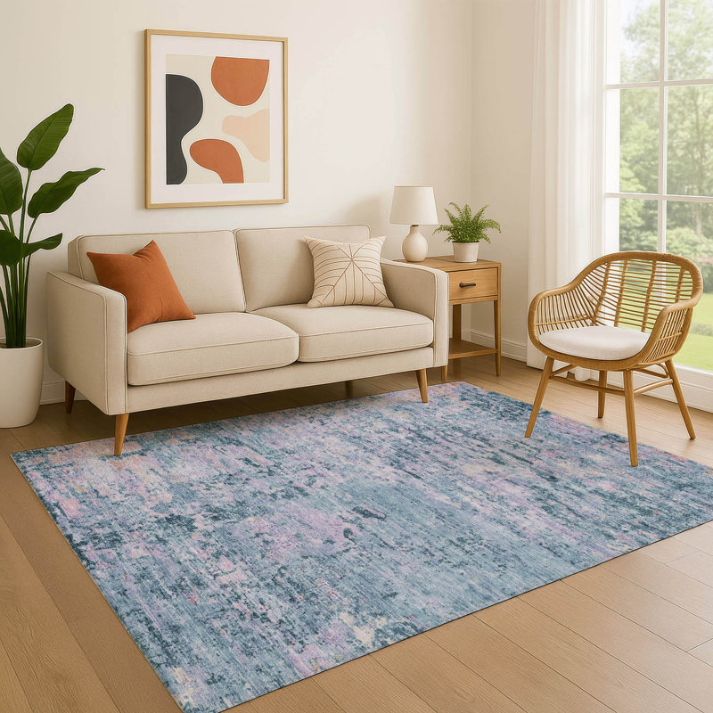 Tapis moderne de qualité supérieure lavable à la machine AMF1723, Rectangle 10 pi x 14 pi