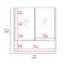 Armoire à miroir, trois tablettes internes, une tablette ouverte, armoire à deux portes-71011192