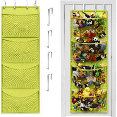 Rangement pour animaux en peluche - Organisateur de porte pour les articles pour bébé et rangement pour peluches / installation facile avec poches de rangement suspendues respirantes