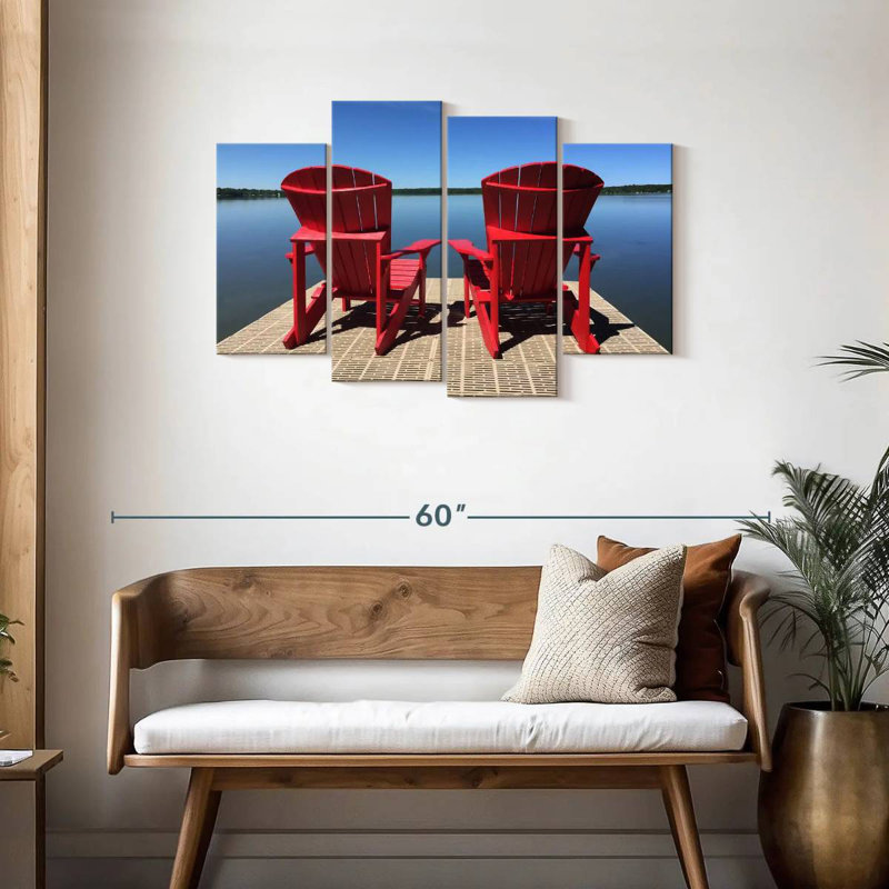 Chaises Adirondack rouges Mehar, H 27 po x l 43 po