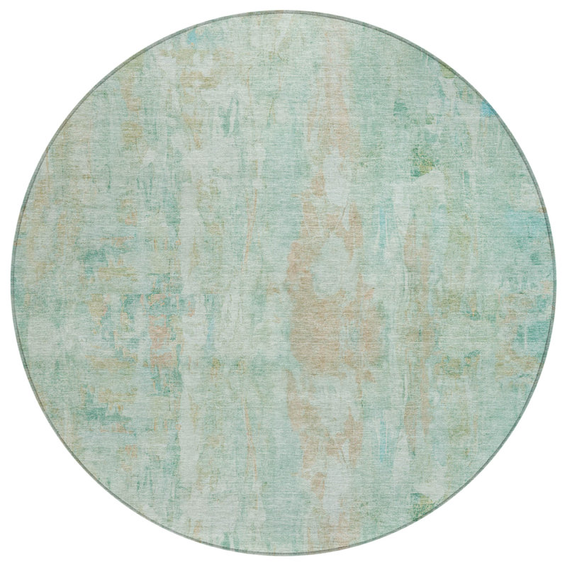 Machine Washable Indoor/Outdoor Chantille ACN2310 Abstract Rug, Round 8'