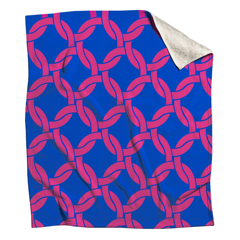 Couvertures à motif entrelacé rose et bleu, L 60 po x H 80 po