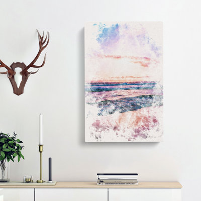 Pink Beach - Wrapped Canvas Painting