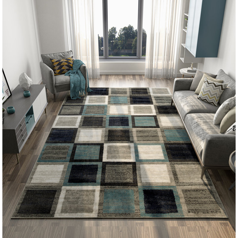 Tapis intérieur / extérieur en laine Ashlinn, Rectangle de 5 pi x 8 pi