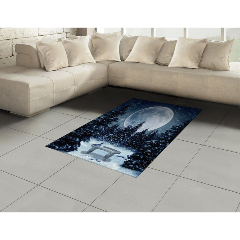 Winter White High Density Long Fiber Poly Threads Decorative Area Rug Carpet, Rectangle 4' x 5'8"