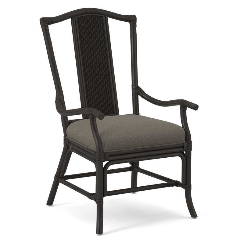Drury Lane Slat Back Dining Arm Chair, Gray Sugar Performance; 0863-84, Celery