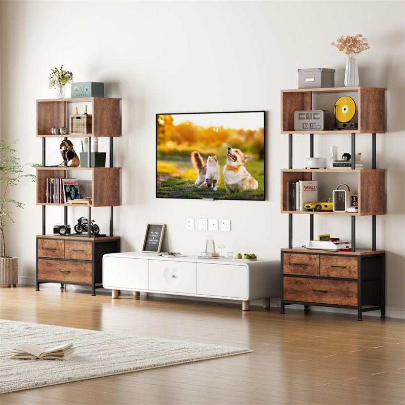 155cm H x 60cm W Metal Book Cabinet Bookcase, Brown