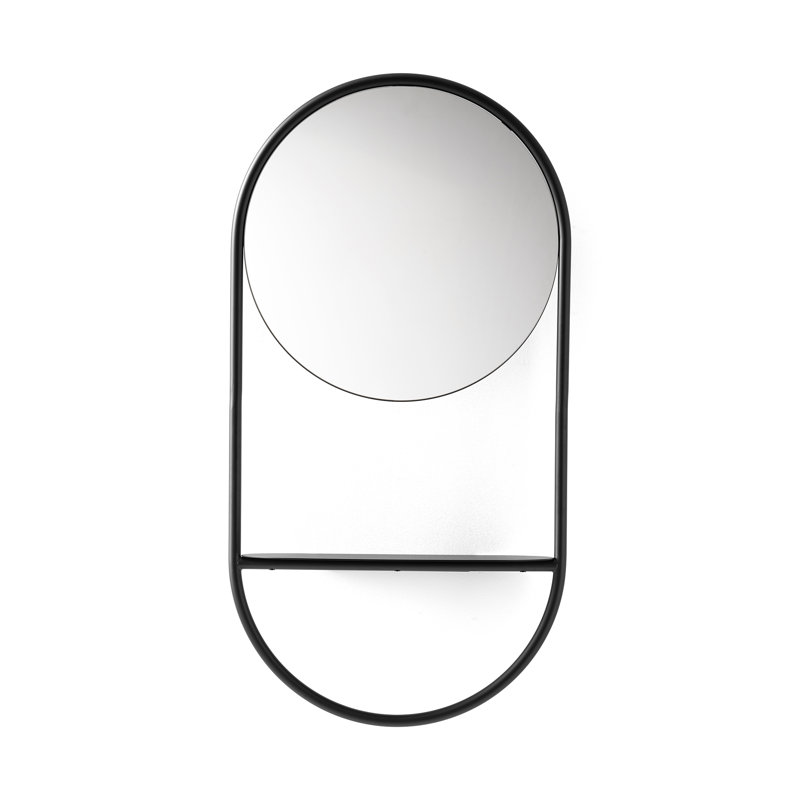 Juno Accent Mirror with Metal Frame, Matt Black