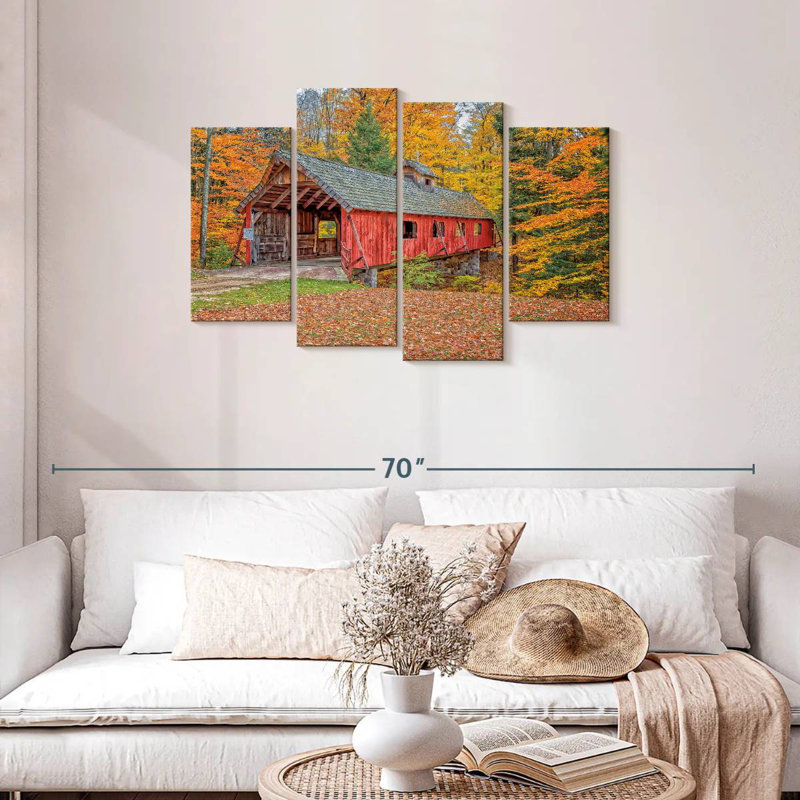 Lilie Loon Song Covered Bridge, 27" H x 43" W