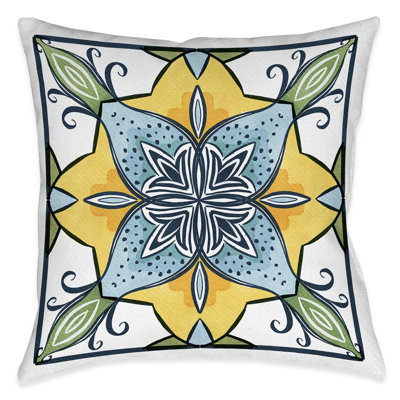 Coussin décoratif Blue Sunrise Medallion Burst