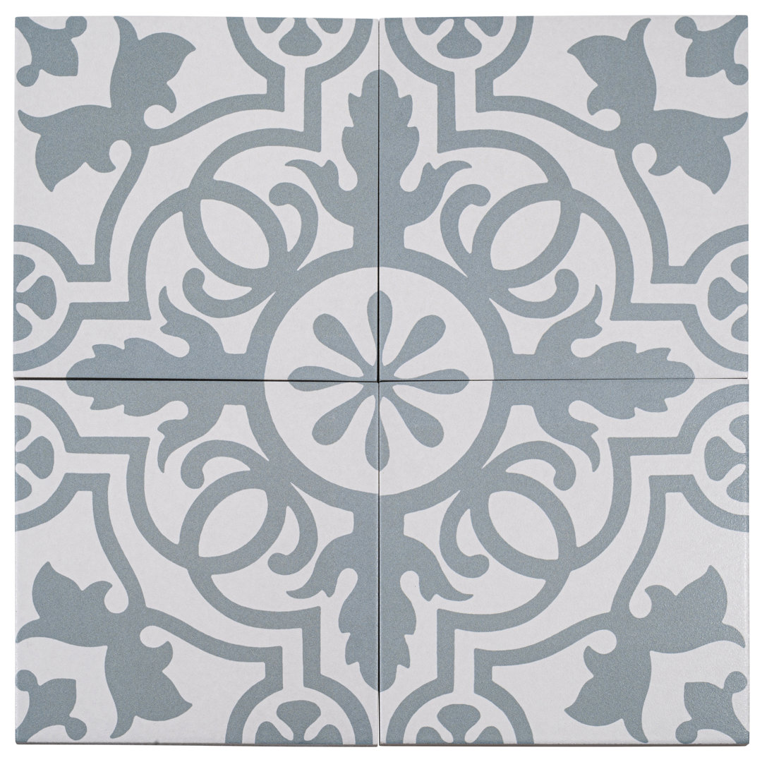Bliss 8-in. Encaustic Spanish/Moroccan Patterned Matte Porcelain Wall & Floor Tile Andova 