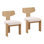 Ian Mindi Wood Upholstered Dining Chair, Cream (Set of 2)