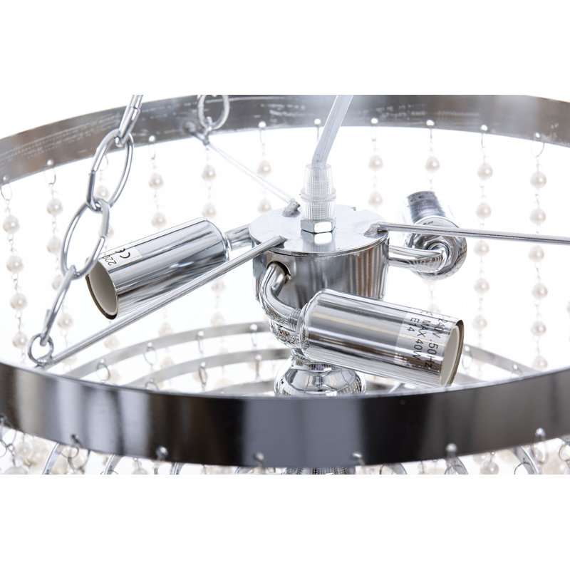 3 - Light Shiny Nickle Plated Crystal Pendant