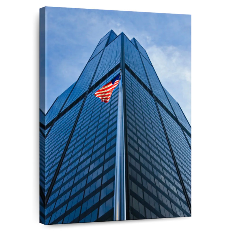 Looking Up At Sears Tower, 48" H x 32" W