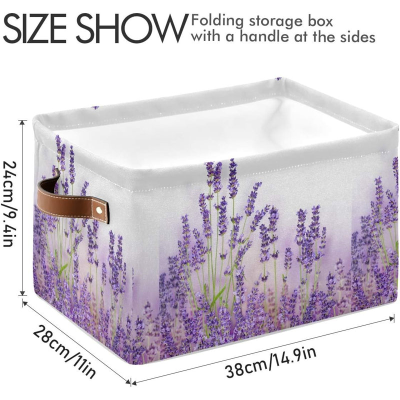 2-pack Lavender Floral Storage Bins