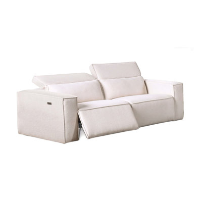 80.4" W Contemporary Power Loveseat, White