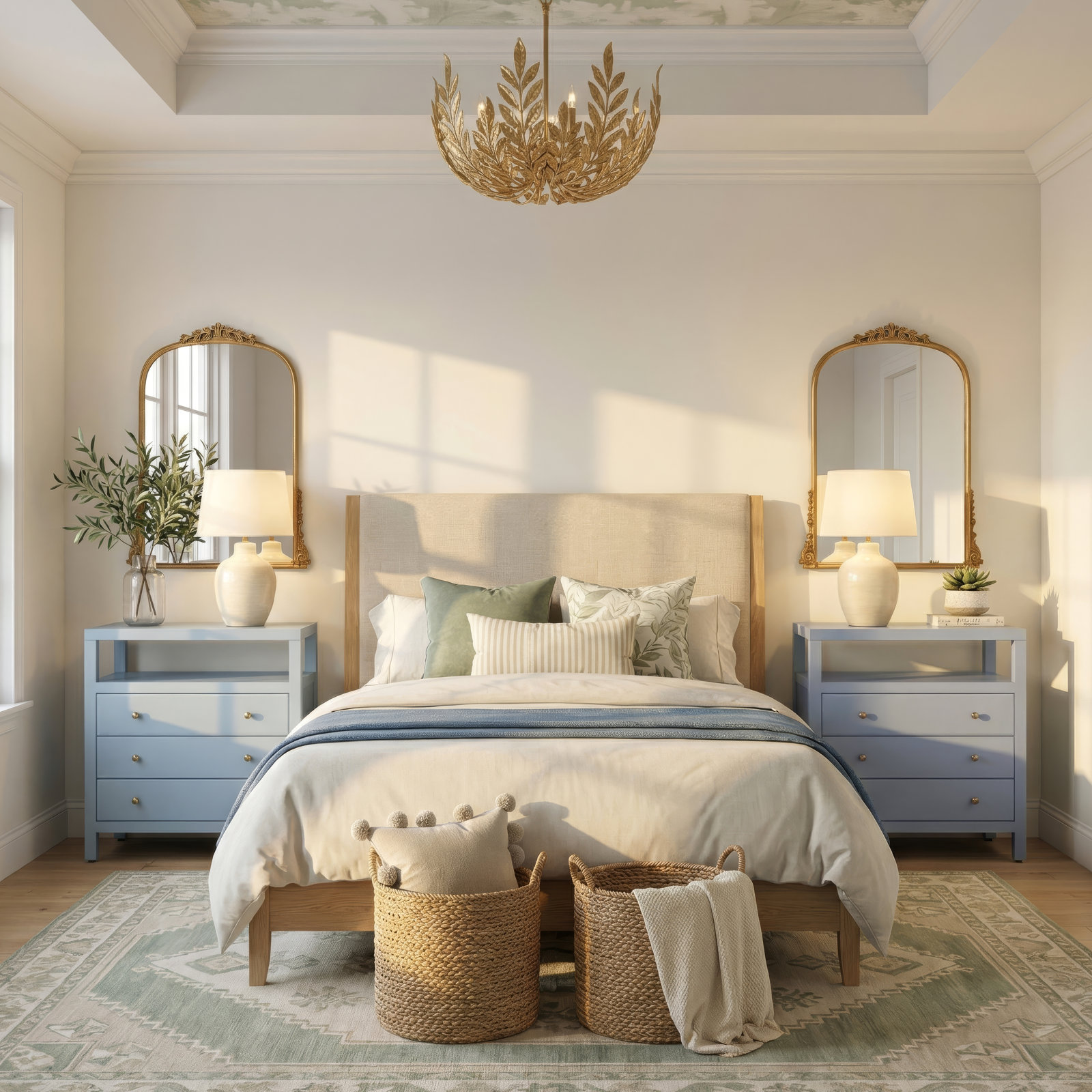 Celine 27" 3-Drawer Nightstand, Light Blue