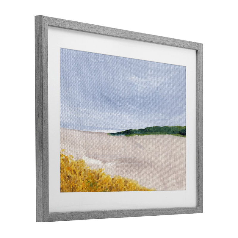 «Soft Sicily Landscape», reproduction d'art sous verre encadrée par Nikita Jariwala, H 17 po x l 21 po, Cadre de ferme gris