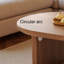 Table basse ovale moderne de 47 po, table basse en bois à profil bas avec base à piédestal épais, panneau de fibres à densité moyenne avec placage en bois, conception à bords arrondis, table de centre d'assemblage facile pour le salon