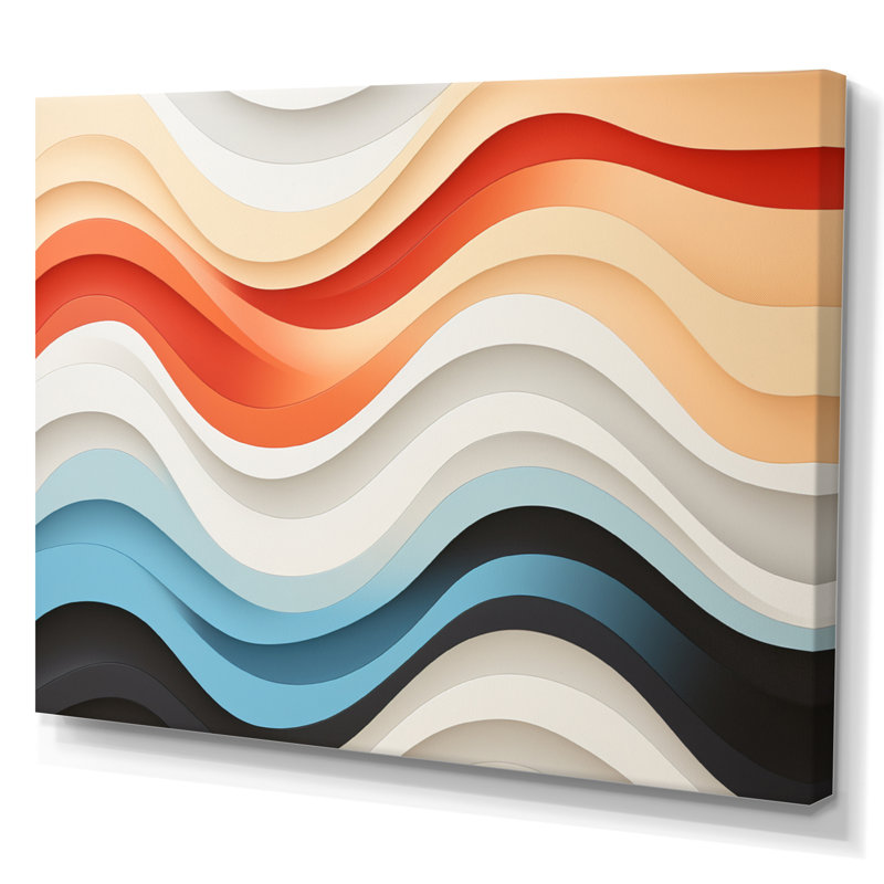 «Opt Right Line Delirum II», reproduction sur toile, Toile tendue, H 34 po x l 44 po x P 1,5 po