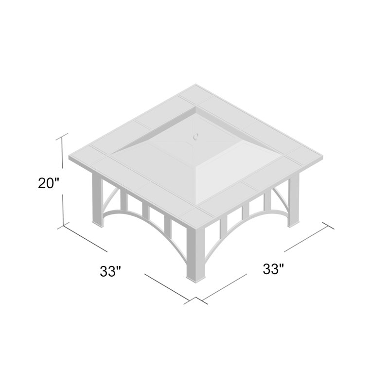 Square Steel Wood Burning Smokeless Fire Pit Table