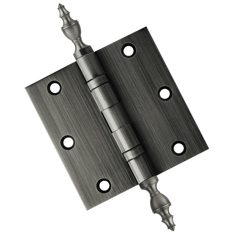 Charnière de porte simple en laiton massif à roulement à billes H 3,5 po x l 3,5 po, Étain