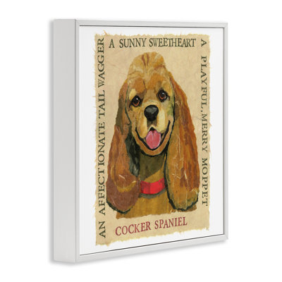 «Fun Cocker Spaniel», art de la giclée encadrée par Sangita Bachelet