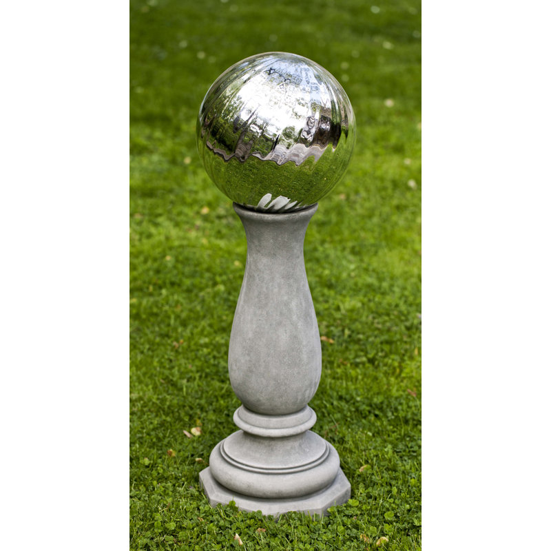 Winslet Gazing Ball Stand, Aged Limestone