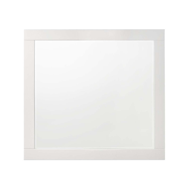 Miroir Chelsie 37 po x 41 po, finition blanche, Blanc