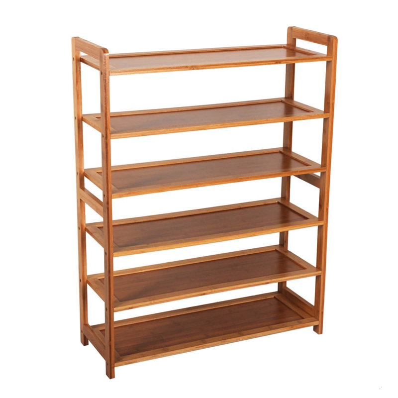 Concise Rectangle 6 Tiers Bamboo Shoe Rack